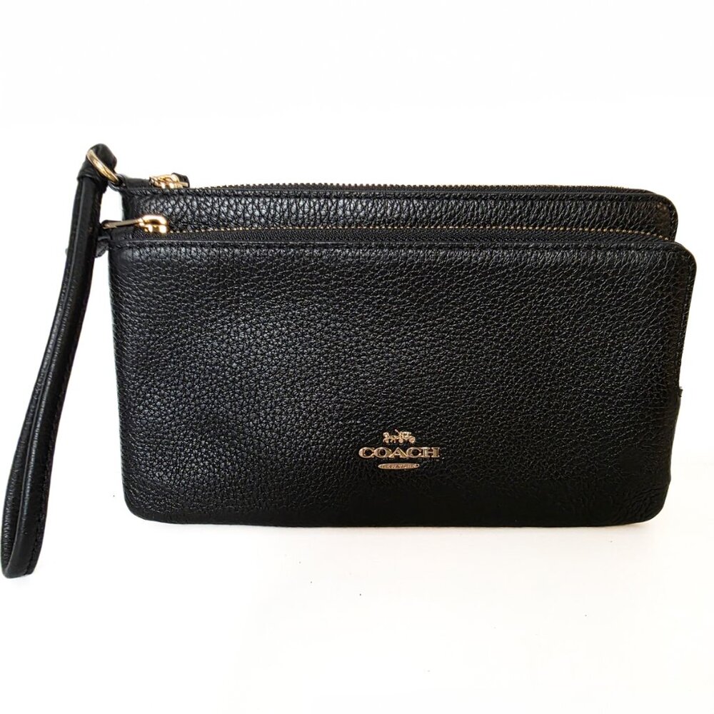 Coach Double Zip Wallet Wristlet – Style CU919 – Refined Pebble Leather – NWOT